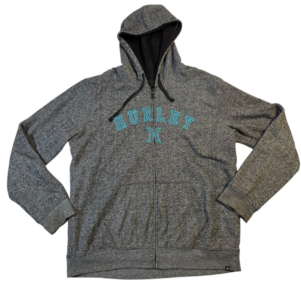 Hurley Heather Grey Zip Up Hoodie XL